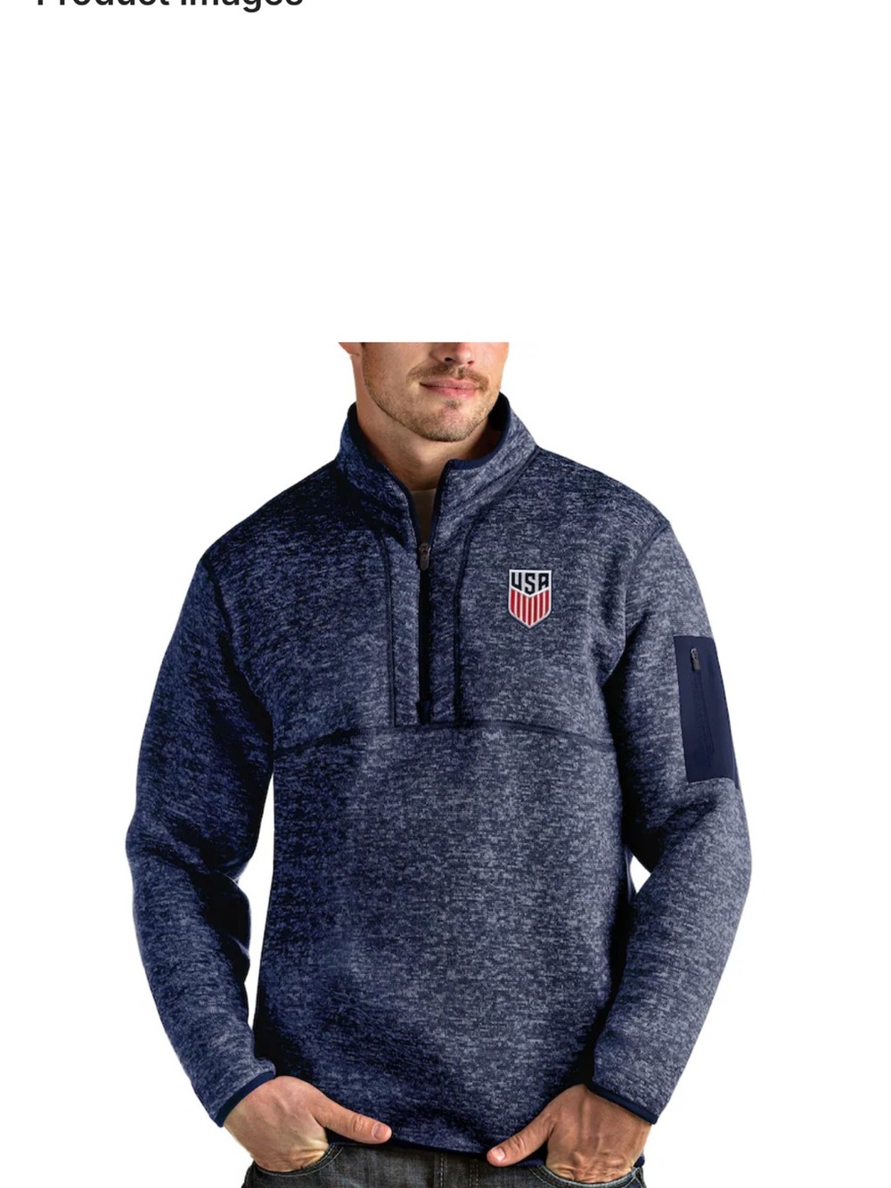 USMNT Antigua Fortune Quarter-Zip Pull over Jacket